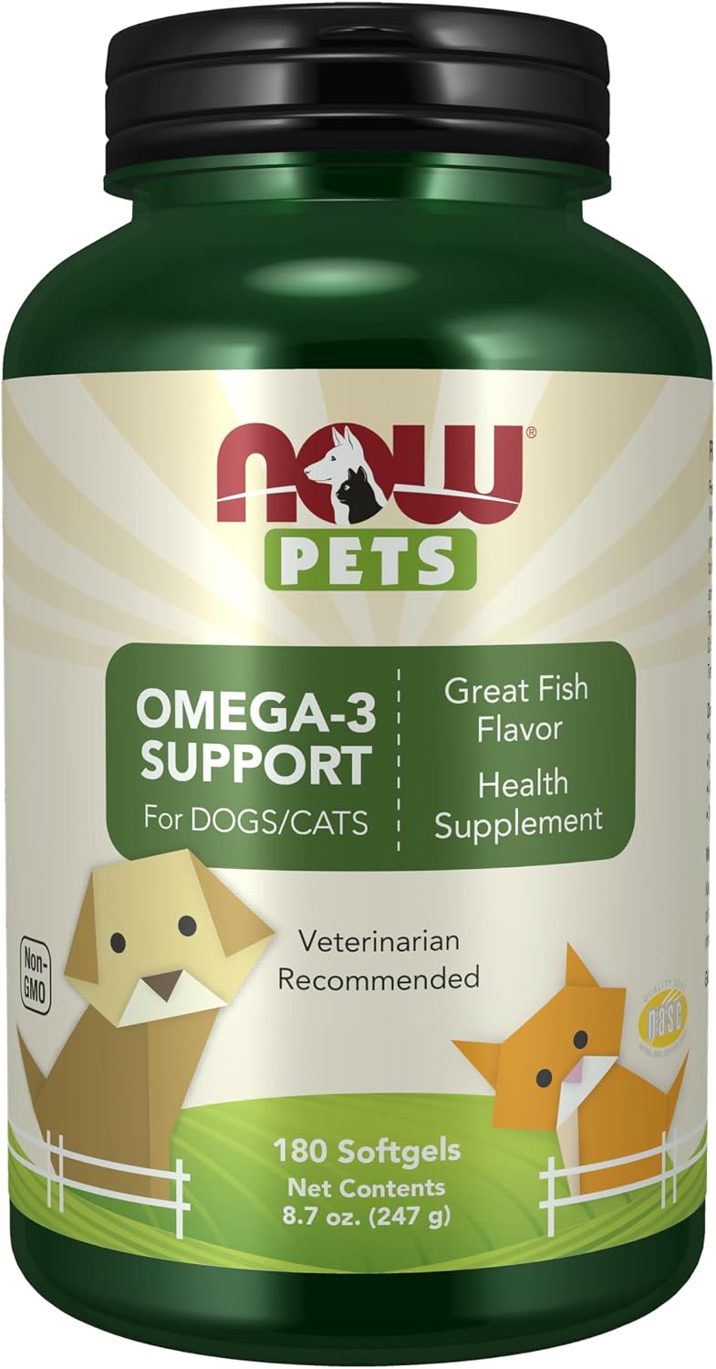 NOW Pet Health, Omega 3 for Dogs and Cats, 180 Capsules