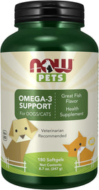 NOW Pet Health, Omega 3 for Dogs and Cats, 180 Capsules