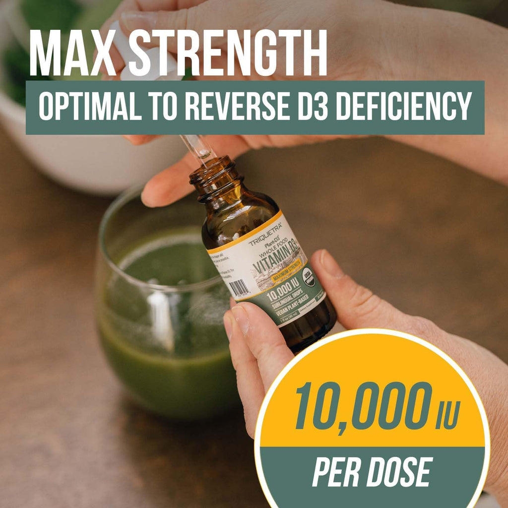 Vitamina D3 Orgánica 10.000 UI - Gotas Sublinguales Veganas de Alta Absorción - Triquetra Health