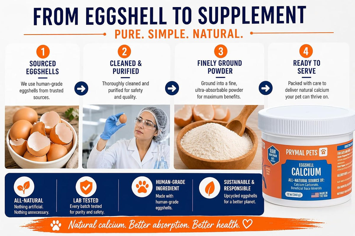 Eggshell Calcium for Pets - 12 oz. Polvo de – Seguro y puro: Libre de bordes afilados, metales pesados y aditivos. – Image 7