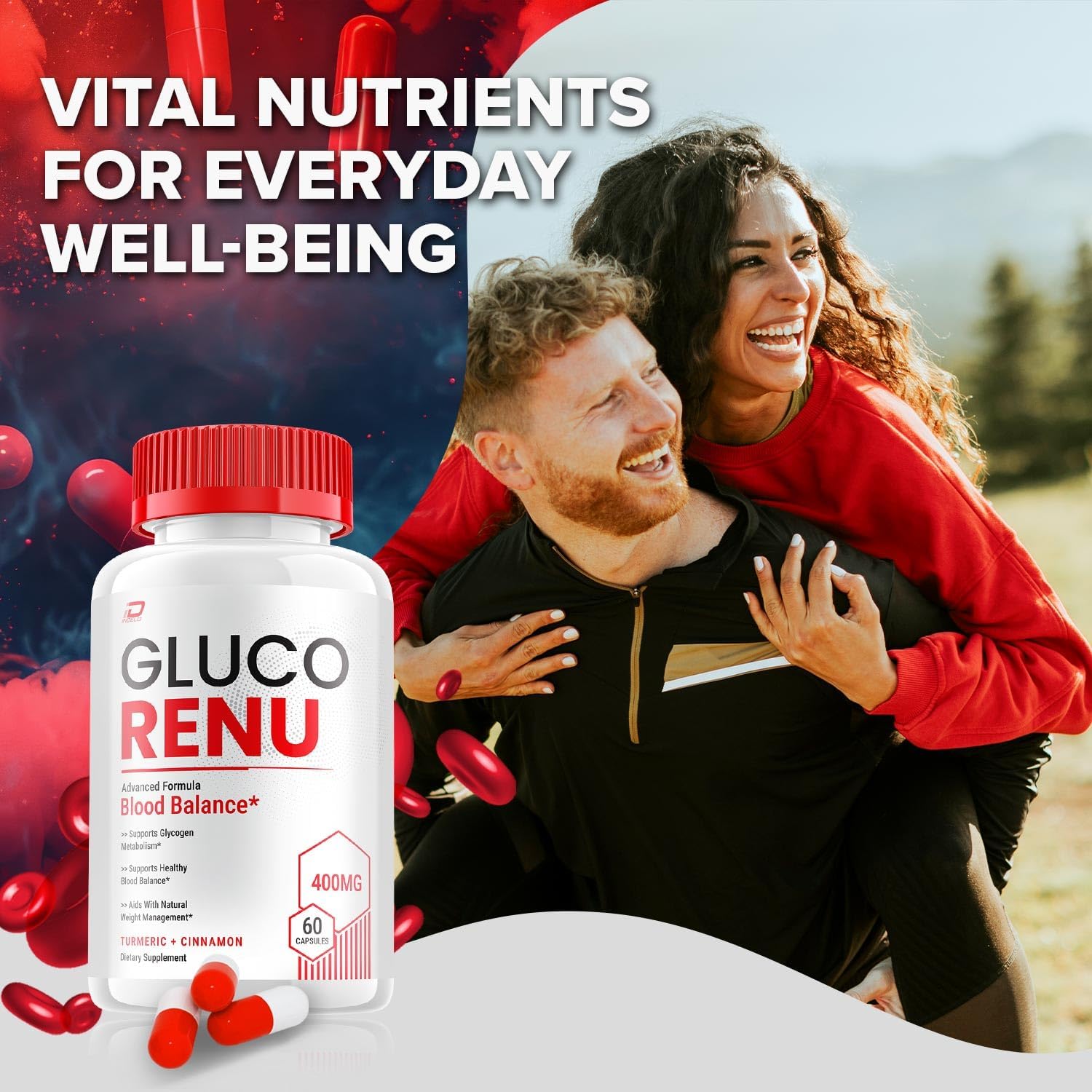 Gluco Renu Cápsulas - Suplemento Avanzado con Fórmula Natural (180 Cápsulas, 3 Envases)
