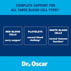 Dr. Oscar Blood Aid 3 en 1 - Suplemento de Hierro para Perros, Apoya la Salud Sanguínea, Inmunidad y Energía, 120 Comprimidos