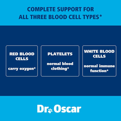 Dr. Oscar Blood Aid 3 en 1 - Suplemento de Hierro para Perros, Apoya la Salud Sanguínea, Inmunidad y Energía, 120 Comprimidos – Image 7