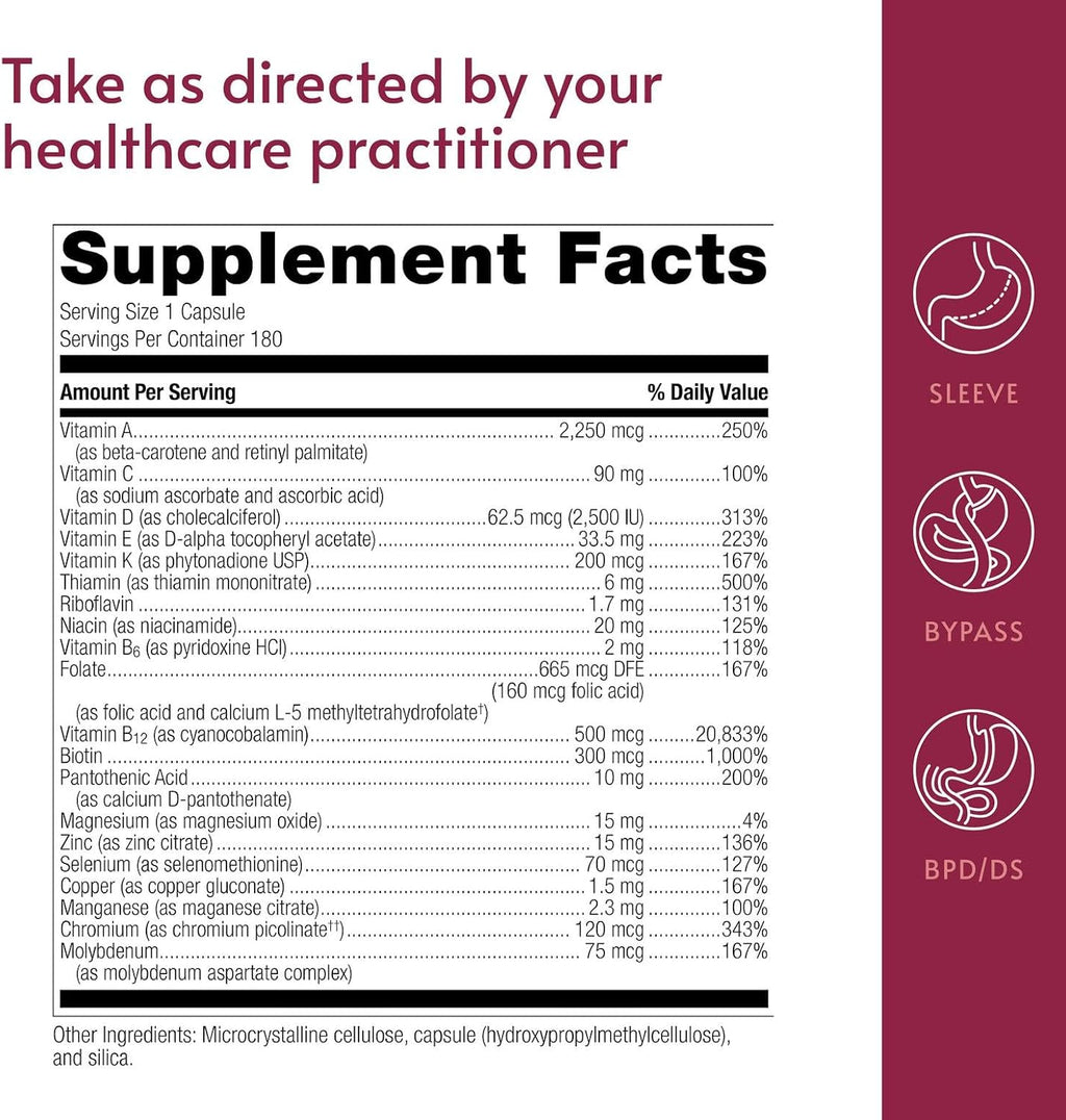 Bariatric Advantage High ADEK Multi - Multivitamínico para Pacientes Bariátricos - 60 Cápsulas