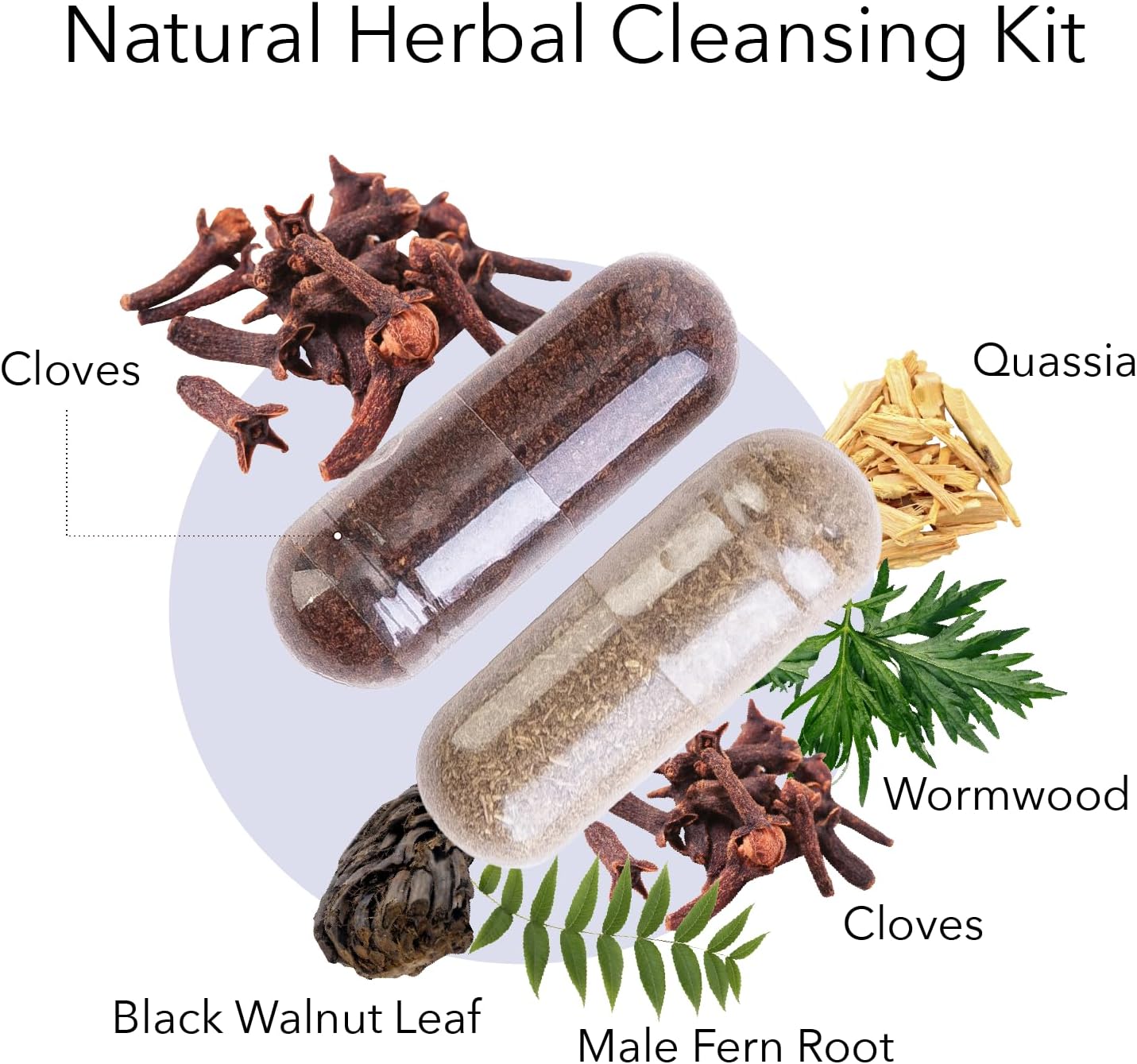 Wormwood Herbal Kit con Nuez Negra, Clavo y Quassia - Suplemento Depurativo