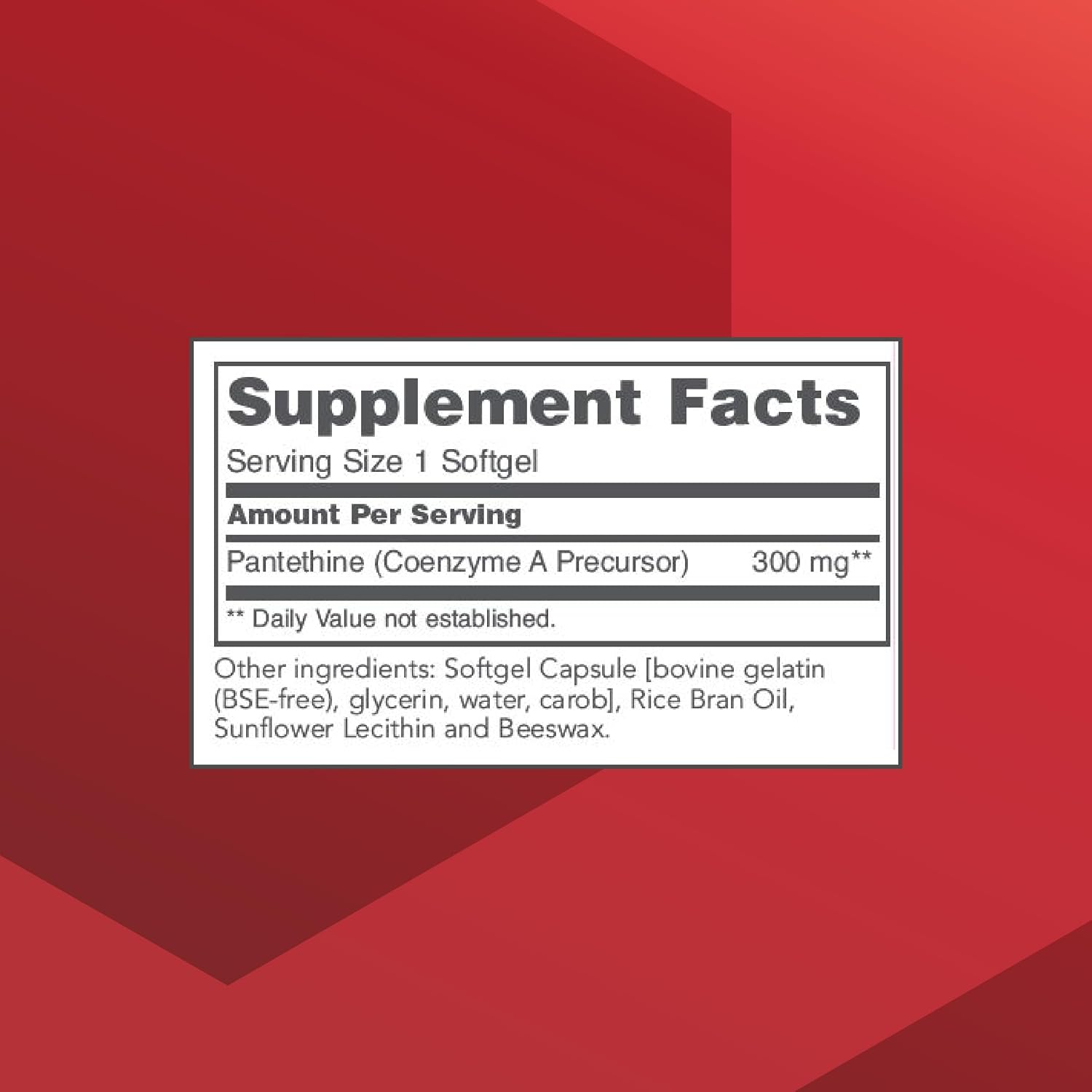 PROTOCOL FOR LIFE BALANCE Pantetina 300mg - Forma Activa de Vitamina B5 - 60 Cápsulas Blandas