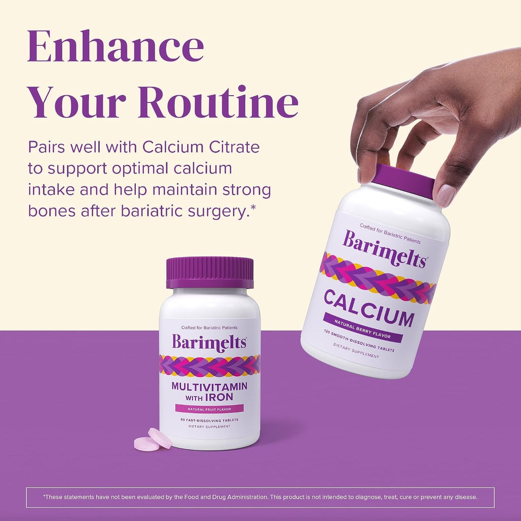 BariMelts Multivitamínico Bariátrico con Hierro, 60 Comprimidos