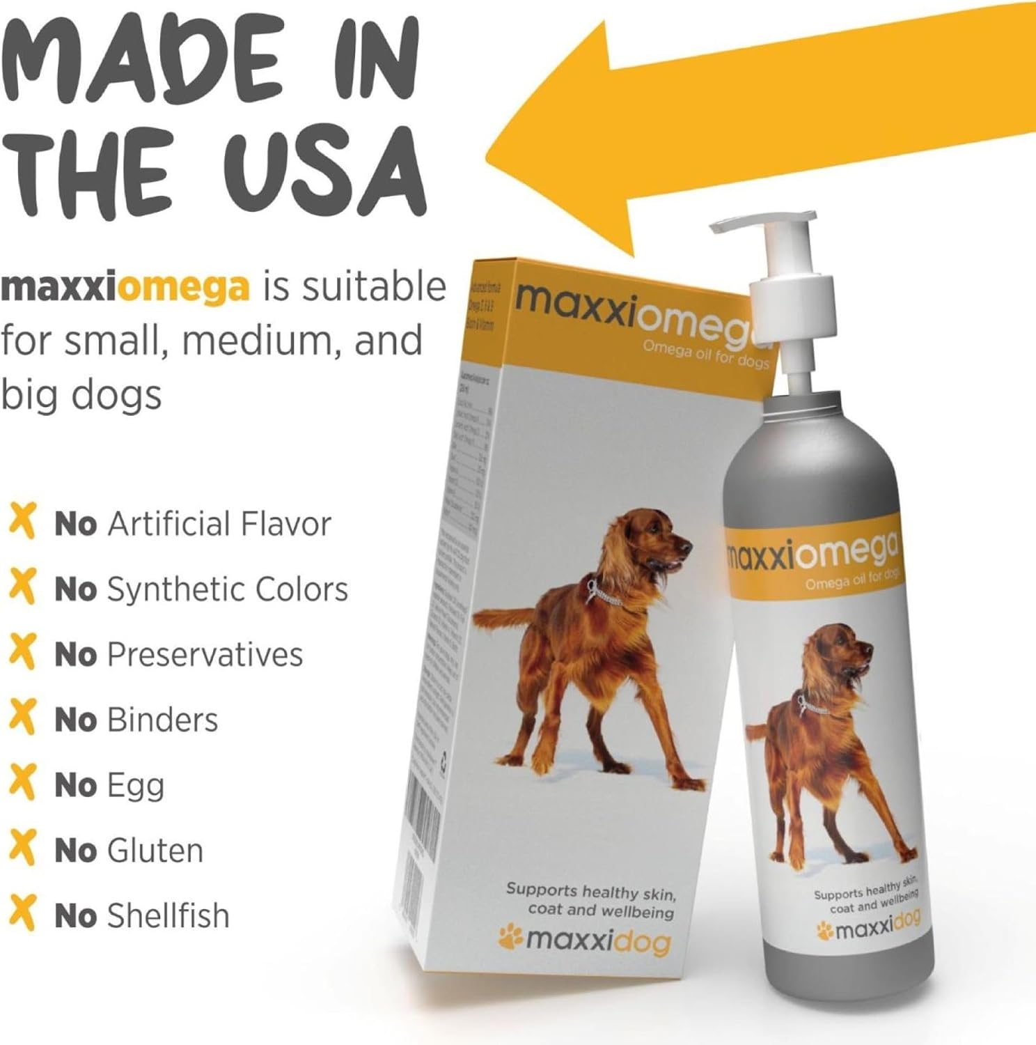 maxxiomega Omega 3, 6 & 9 Oil Supplement - Skin & Coat Support for Dogs, 10oz (283ml)
