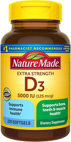 Nature Made Vitamina D3 5000 UI 220 Cápsulas Blandas