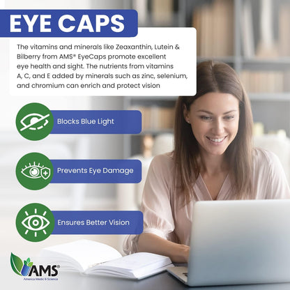 America Medic & Science EyeCaps (30 – Vitamina E: Antioxidante liposoluble que protege las membranas celulares del – Image 4