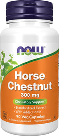 NOW Foods, Horse Chestnut Extract 300 mg with Rutin, Circulatory Support, 90 Vegan Capsules