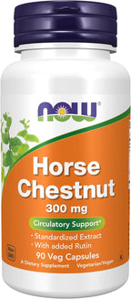 NOW Foods, Horse Chestnut Extract 300 mg with Rutin, Circulatory Support, 90 Vegan Capsules