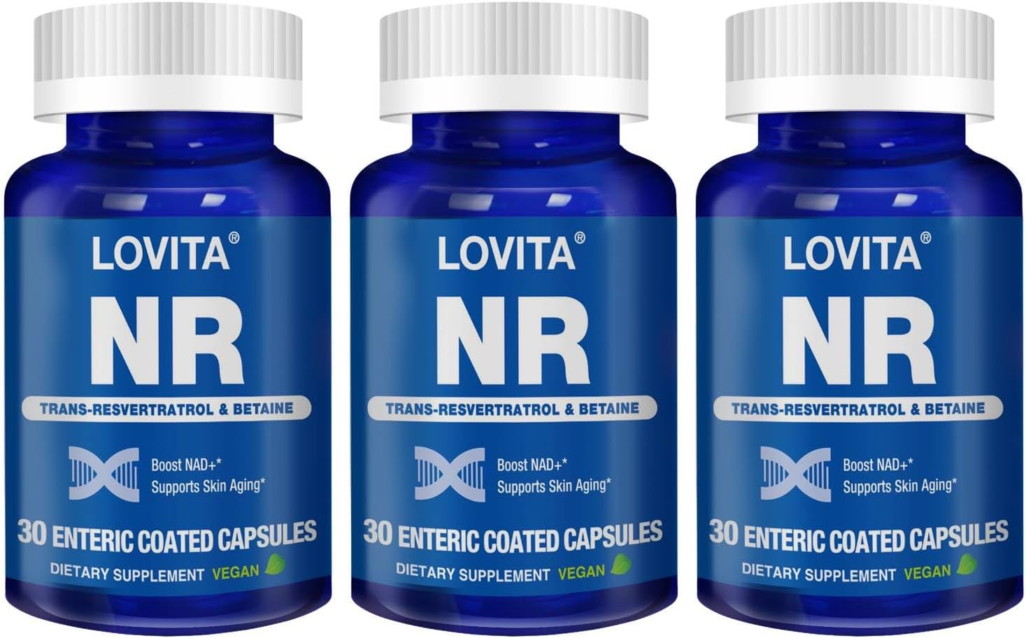 LOVITA Suplemento NAD+ con NR, 840 mg, 100 Cápsulas Entéricas Veganas
