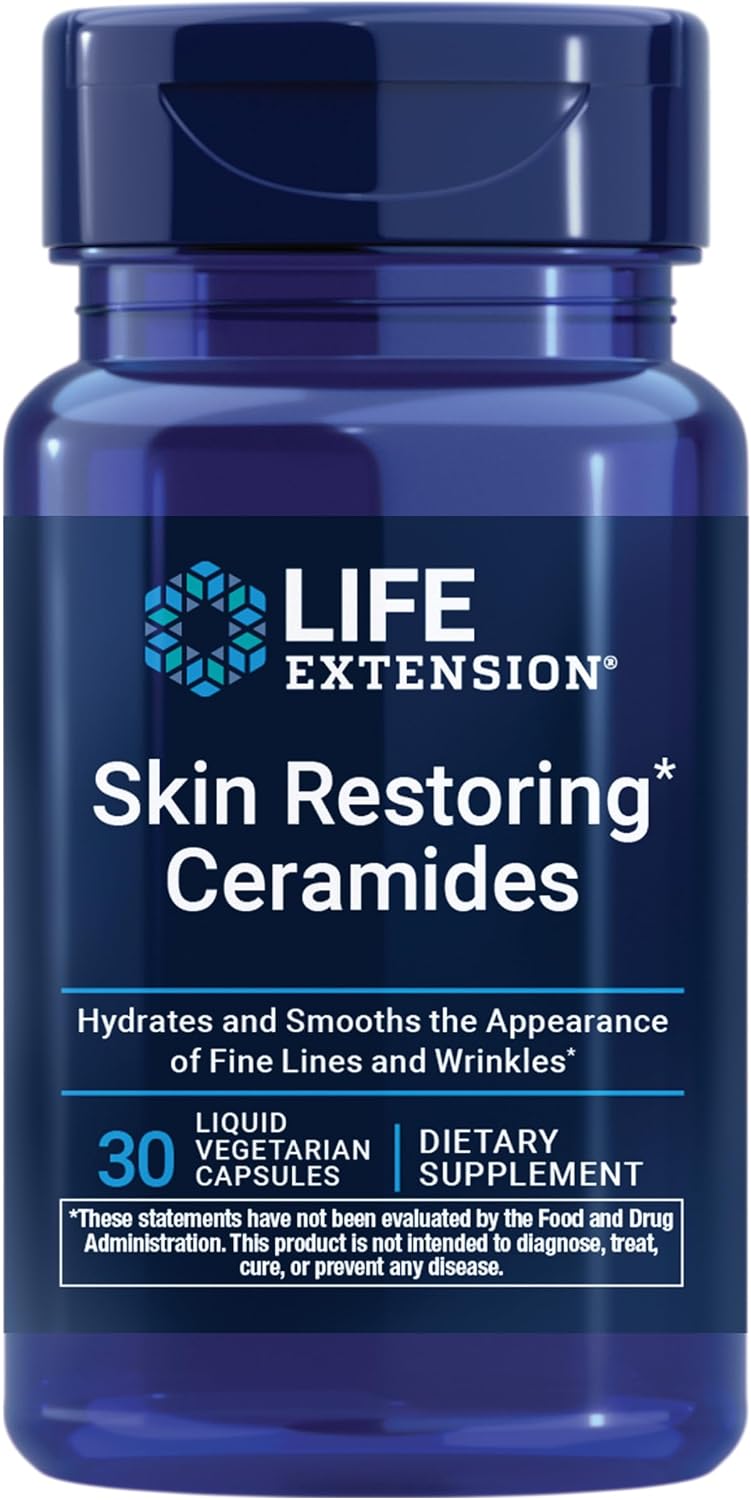Life Extension Ceramidas Restauradoras de la Piel - Extracto de Aceite de Trigo - 30 Cápsulas Vegetarianas
