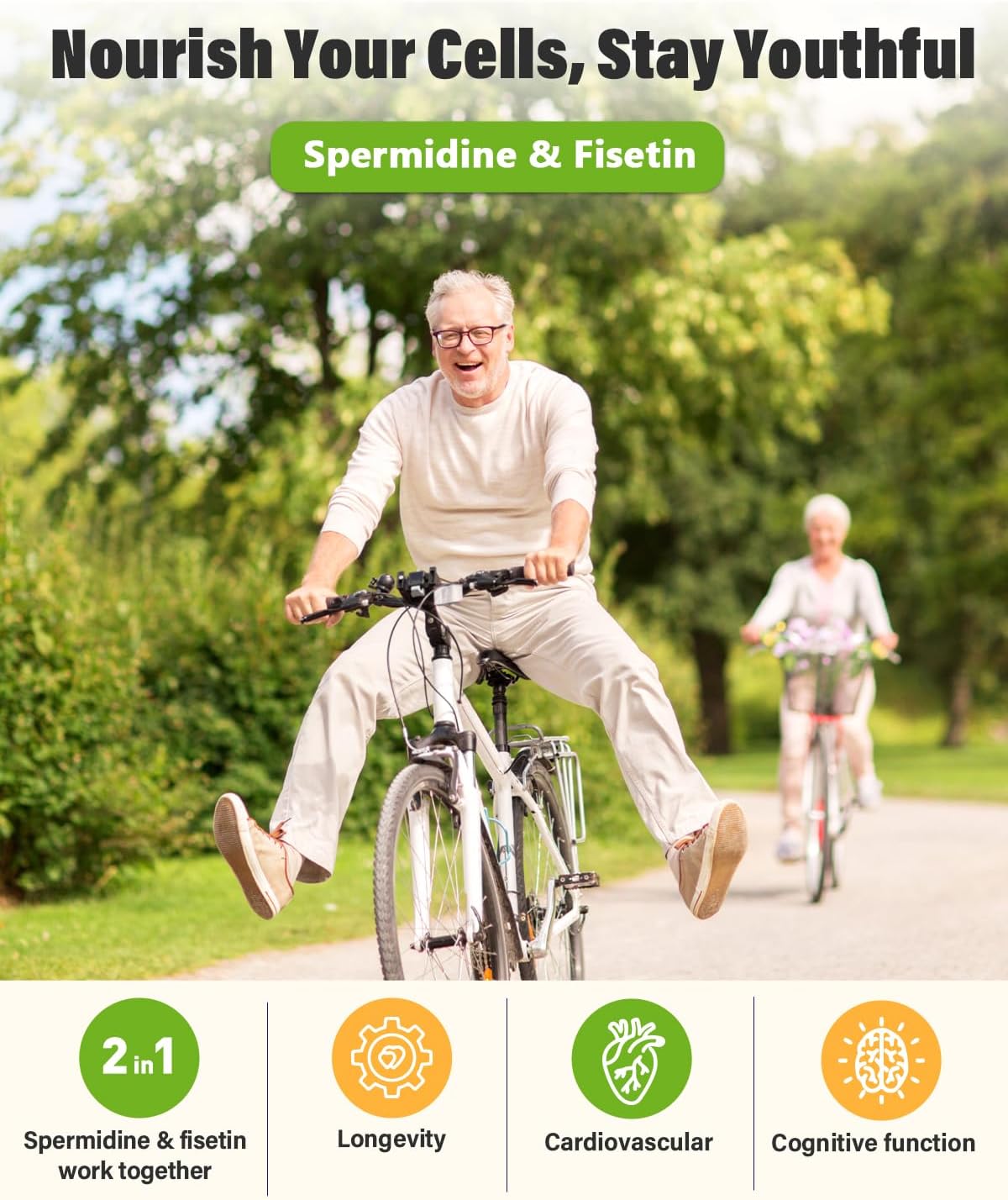 Spermidine & Fisetin - 20mg Spermidina 99% + 300mg Fisetina - 30 Cápsulas Veganas