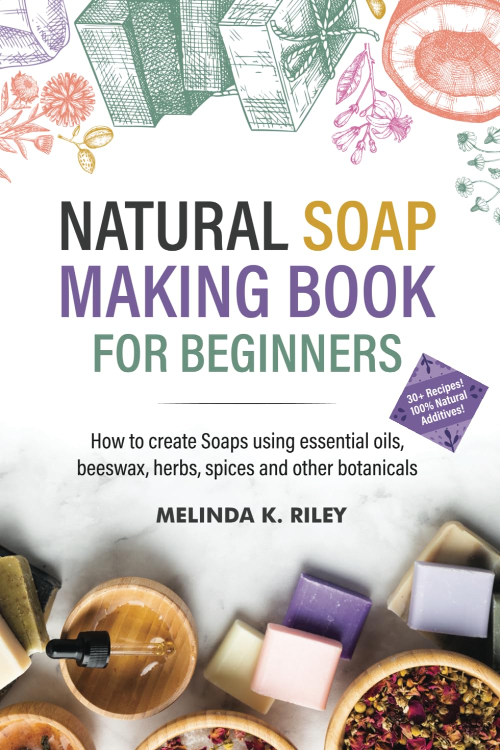 Libro de Elaboración de Jabón Natural para Principiantes: Cómo crear jabones usando aceites esenciales, cera de abejas, hierbas, especias y otros botánicos