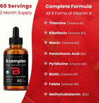 Complejo B Orgánico Líquido Sublingual con Metilcobalamina - 2 oz