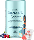 Quorinthiumax Gominolas Prenatales Sin Azúcar con DHA y Probióticos - 180 uds (2 Envases)