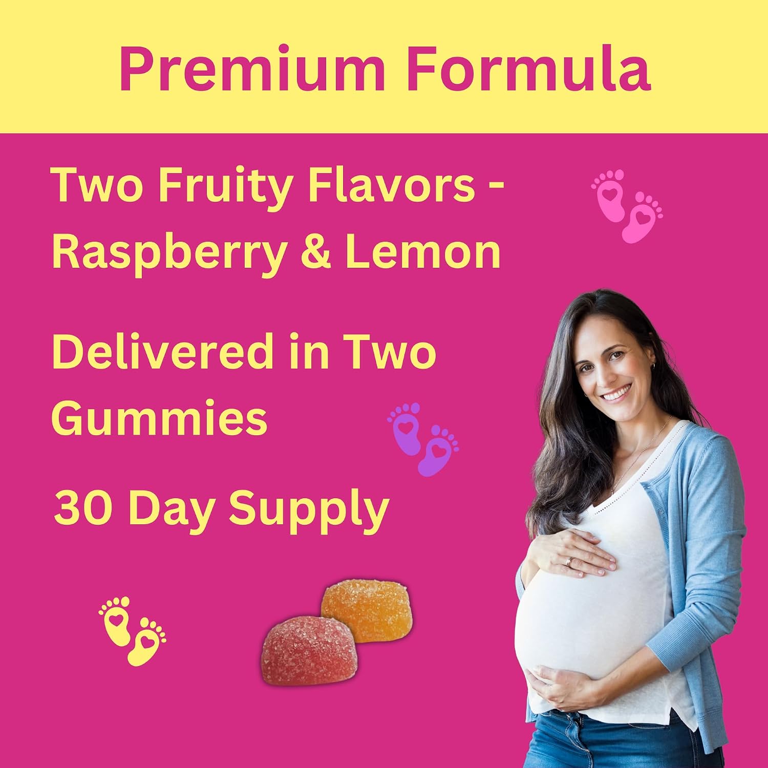 Greenfield Nutritions Gominolas Prenatales Halal con DHA y Ácido Fólico - 60 gominolas