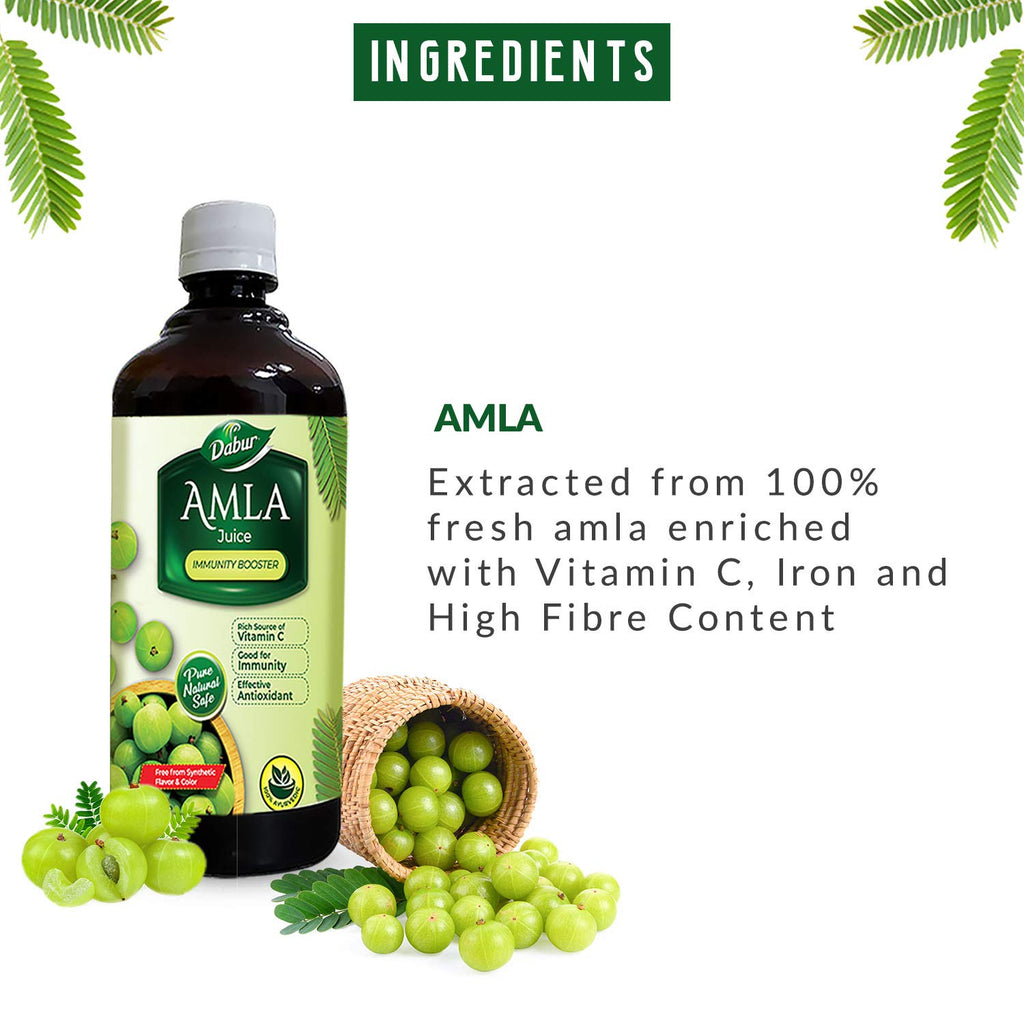 Dabur Amla Juice - 1 Litro - Rico en Vitamina C - 100% Jugo Ayurvédico