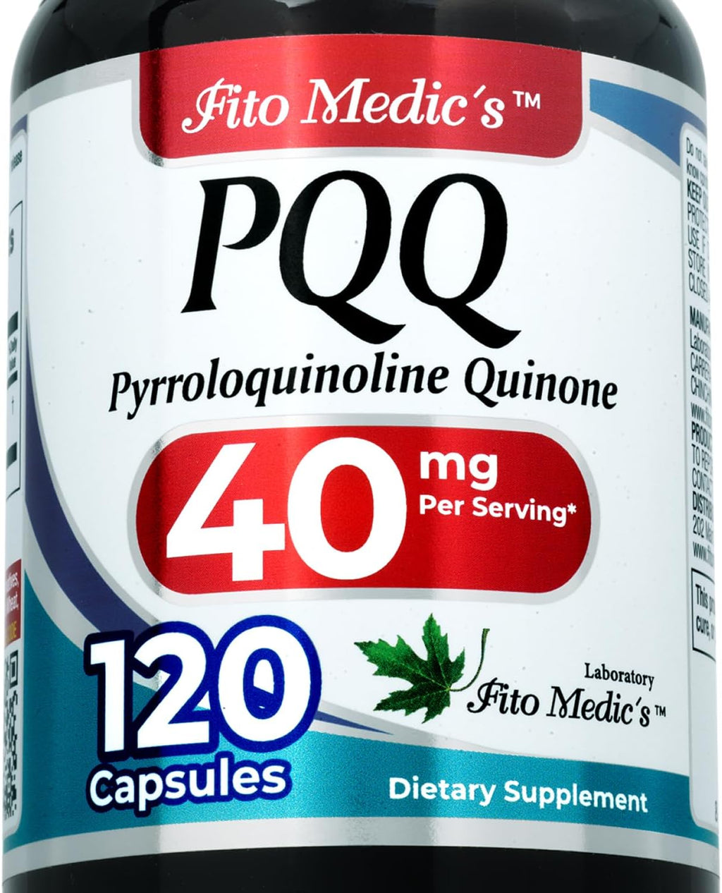 FITO MEDIC'S Lab PQQ 40 mg – 120 Cápsulas – Pirroloquinolina Quinona