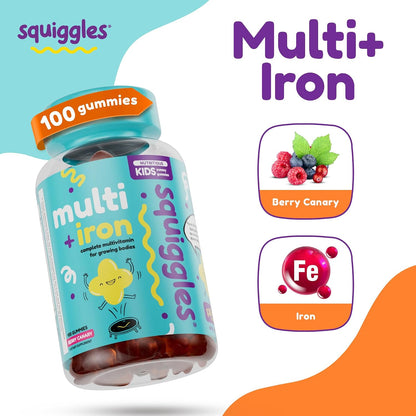 Squiggles Multivitamínico Infantil + Hierro – Vitamina A: contribuye al mantenimiento de la visión en condiciones – Image 5