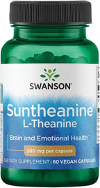 Swanson Double Potency Suntheanine L-Teanina 200 mg - 60 Cápsulas Vegetales