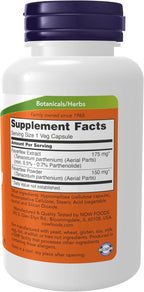 NOW Foods Feverfew con 0.5-0.7% Partenólido, 100 Cápsulas Veganas