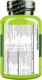 NATURELO Postnatal Multivitamin - Suplemento para Madres Lactantes - Vitaminas Vegetales, Folato, Hierro Suave - 180 Cápsulas