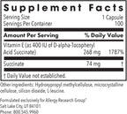 ARG Vitamina E Succinato - 400 IU - Cápsulas Vegetarianas