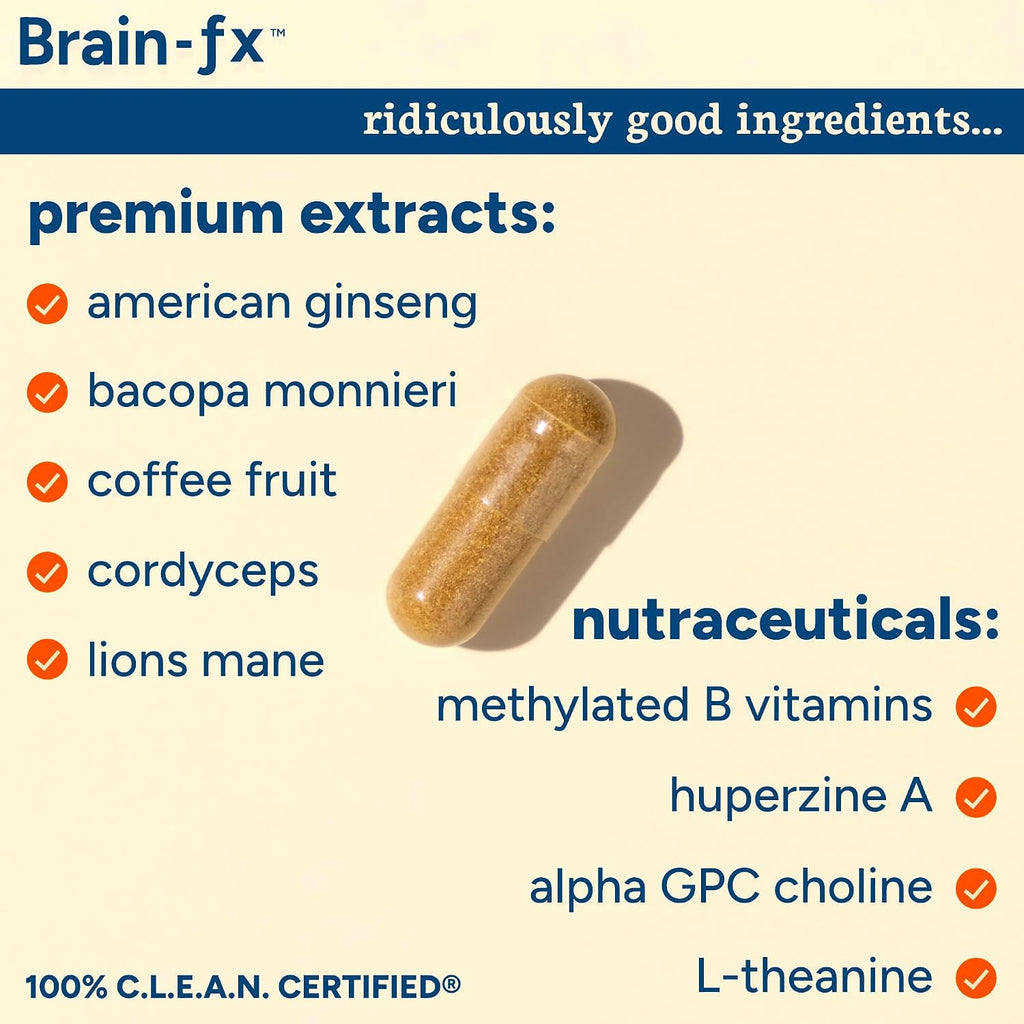 PPO Lab® Brain-fx™ - Suplemento Nootrópico con Complejo B Metilado, L-Teanina, Melena de León, Alpha GPC - 60 Cápsulas de Liberación Prolongada