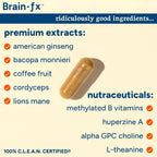 PPO Lab® Brain-fx™ - Suplemento Nootrópico con Complejo B Metilado, L-Teanina, Melena de León, Alpha GPC - 60 Cápsulas de Liberación Prolongada