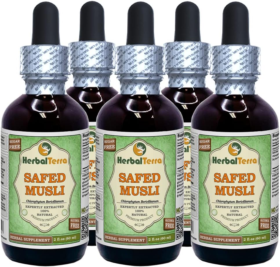 Safed Musli (Chlorophytum Borivillianum) Extracto Líquido de Raíz Seca - 2x2 oz