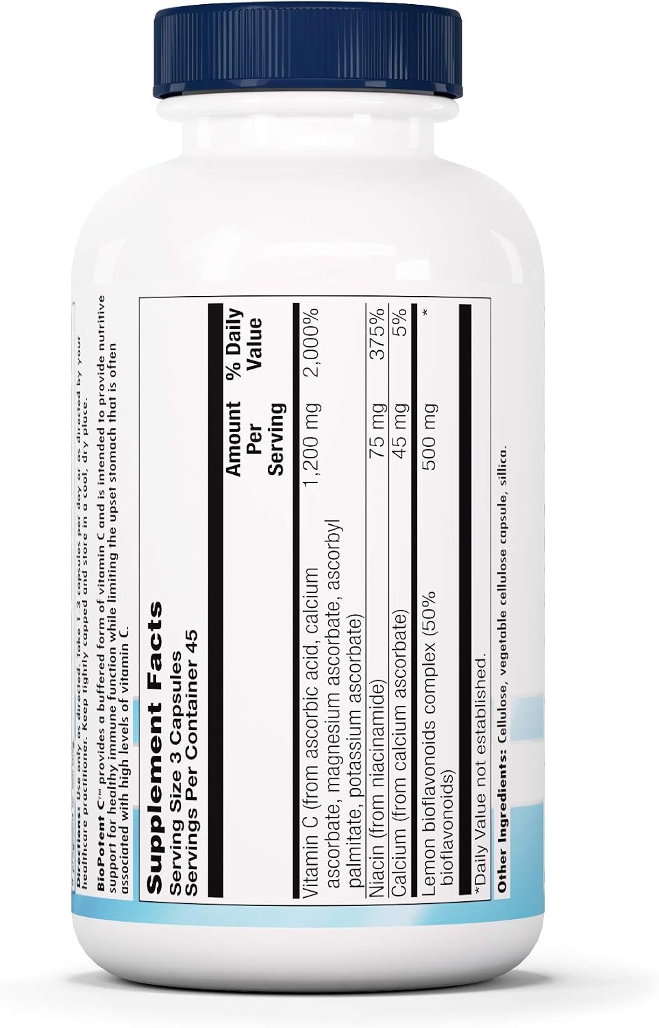 Nutra BioGenesis BioPotent C - Suplemento de Vitamina C con Bioflavonoides, 1200 mg, 135 Cápsulas