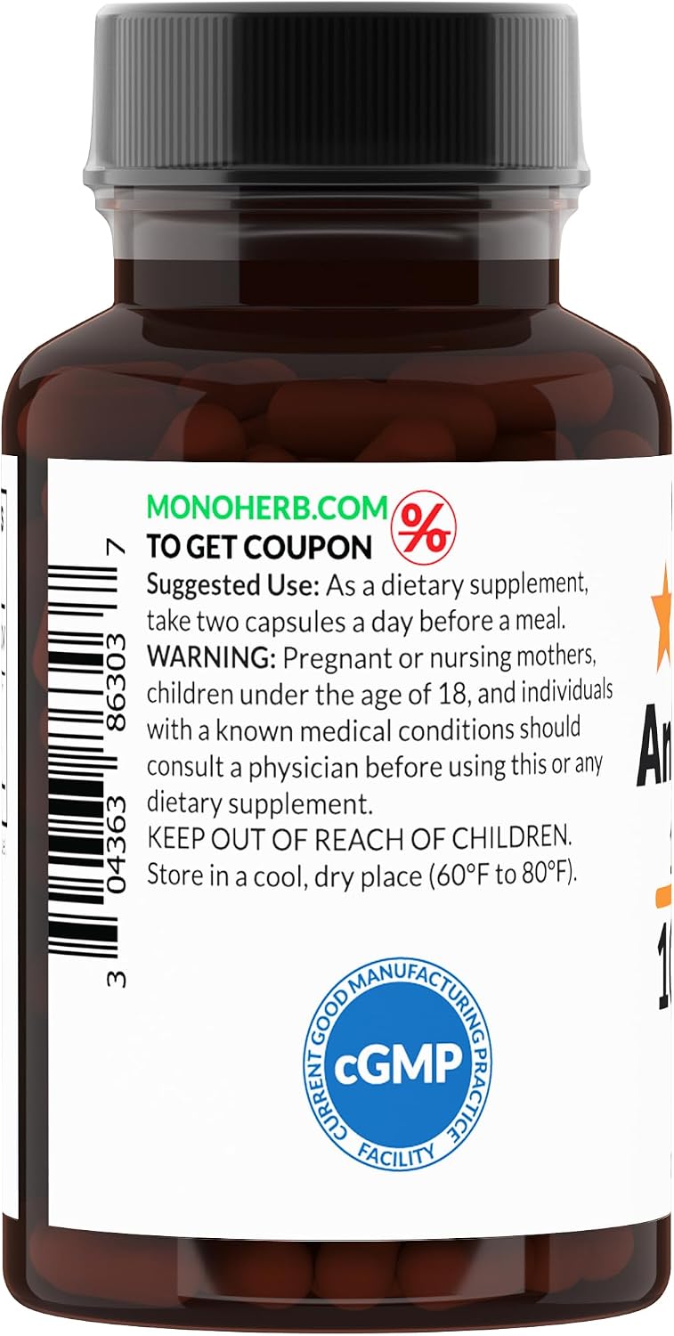MONOHERB Pure Anamu Leaf 10:1 Extract - 1000 mg por ración - 90 Cápsulas (45 Raciones)