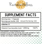 Revitalize Wellness Vitamina C Cápsulas 1000 mg - 200 Cápsulas