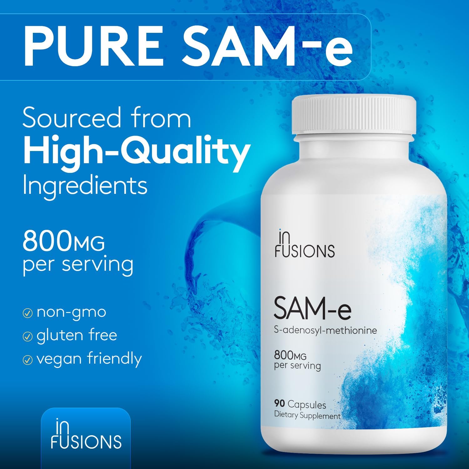 Infusions Pure SAM-e 800mg - 90 Cápsulas Vegetales - Extra Strength