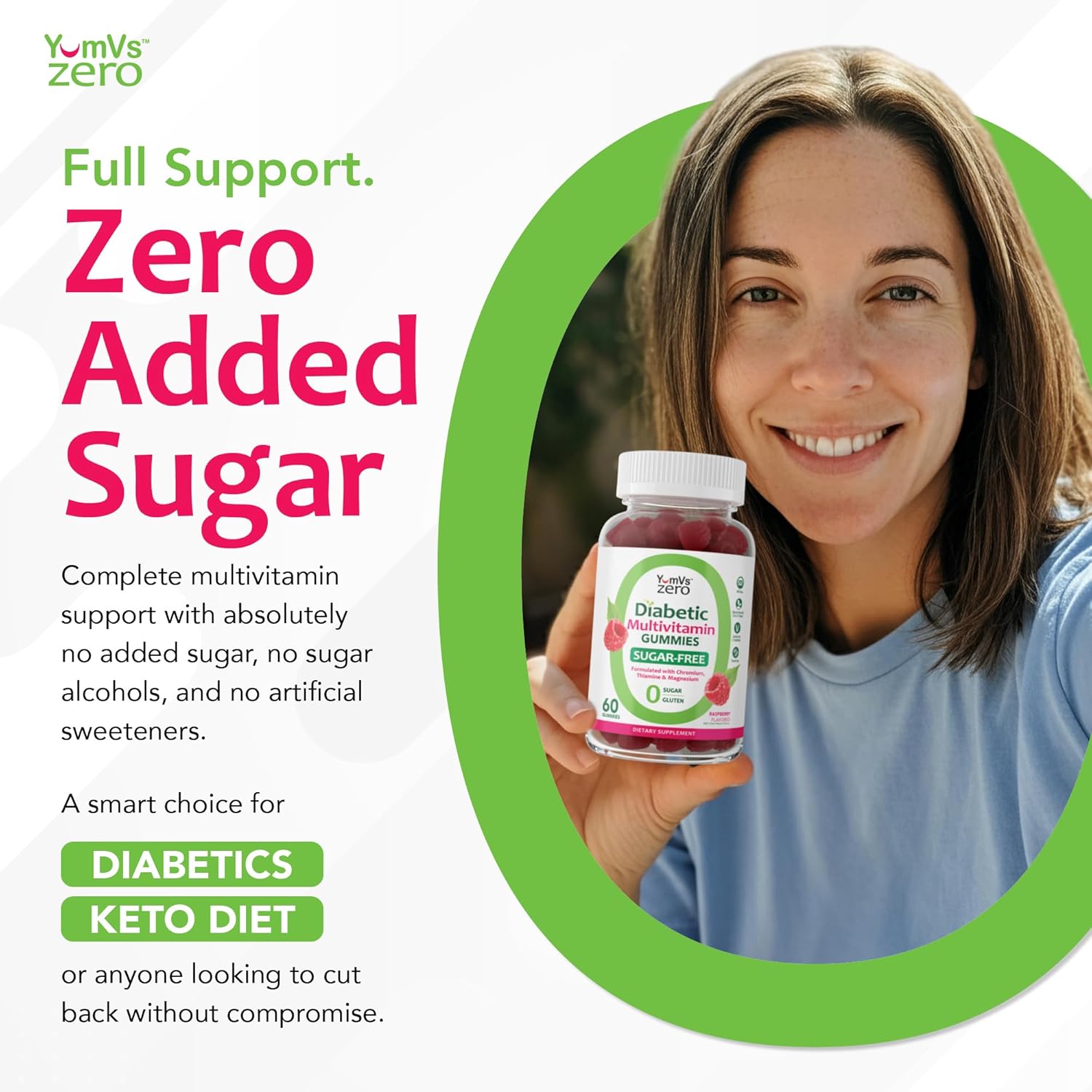 YUM-V'S Multivitamin Gummies Sin Azúcar – Gomitas Multivitamínicas Keto-Friendly – 60 Unidades