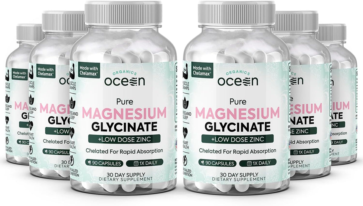 Organics Ocean Magnesio Glicinato Puro con – Citrato de magnesio: Buena absorción, pero puede tener un ligero – Image 1