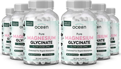 Organics Ocean Magnesio Glicinato Puro con – Citrato de magnesio: Buena absorción, pero puede tener un ligero – Image 1