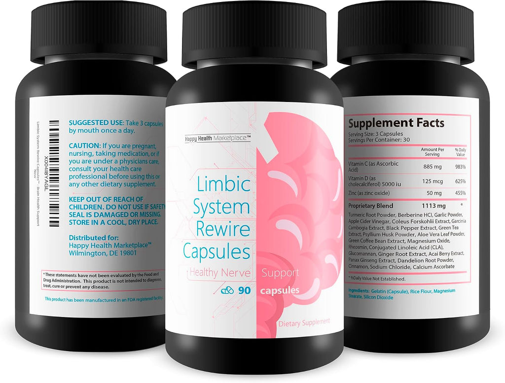 Limbic System Rewire Capsules - Suplemento para el Ánimo con Vitamina D 5000 UI