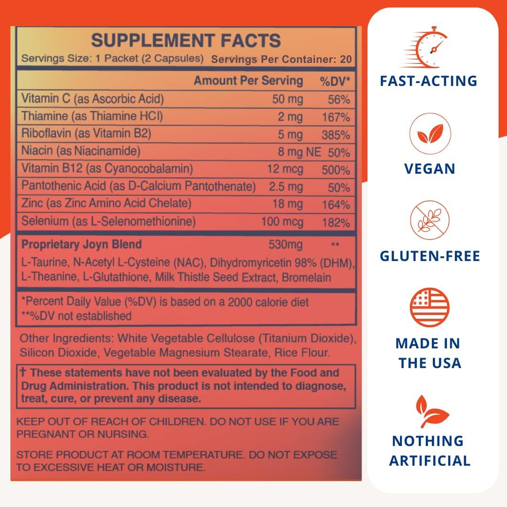 JOYN Supplement Value Pack: Alcohol Flush & Asian Glow Relief, Morning Recovery, Liver Support | con NAC, DHM, Cardo Mariano, Glutatión, B12 | 20 sobres