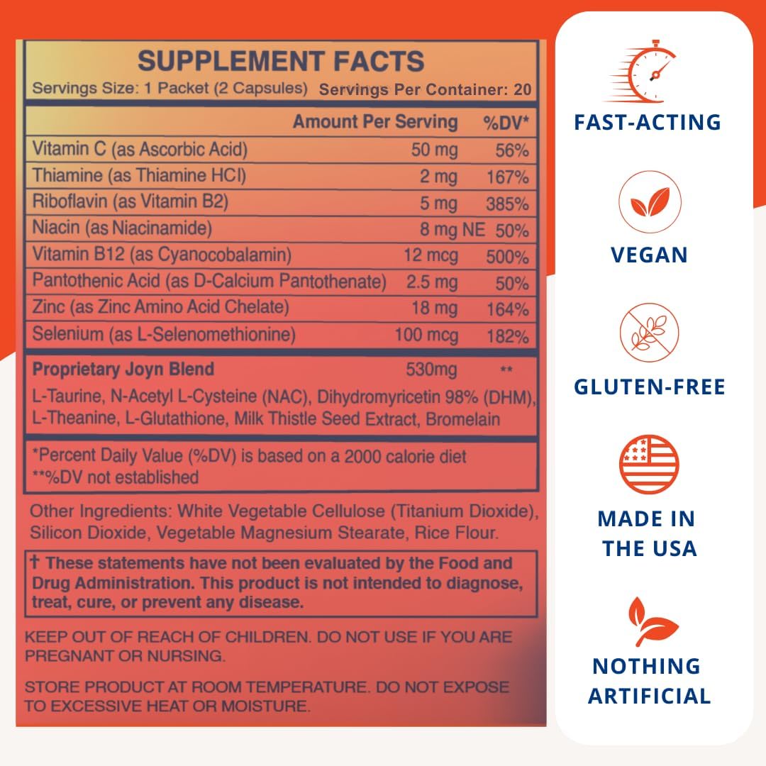 JOYN Supplement Value Pack: Alcohol Flush & Asian Glow Relief, Morning Recovery, Liver Support | con NAC, DHM, Cardo Mariano, Glutatión, B12 | 20 sobres