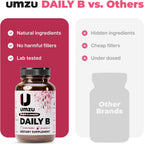 UMZU Daily B - Complejo Completo de Vitaminas B con B1, B2, B3, B5, B6, B7, B9 y B12