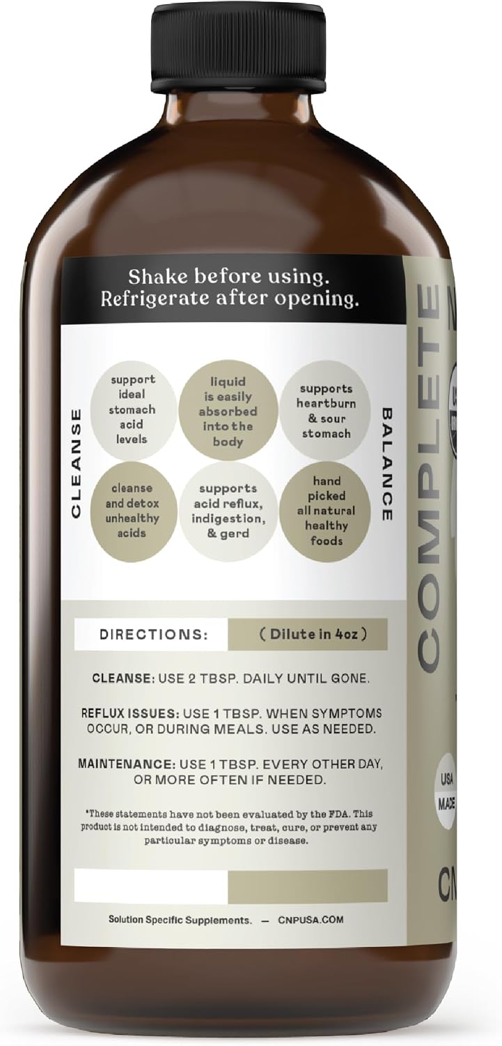 Reflux Pro Suplemento Líquido 473 ml - Fórmula Orgánica Certificada con Vinagre de Manzana, Jengibre y Aloe para el Apoyo Digestivo
