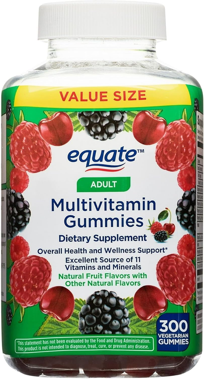 Equate Gominolas Multivitamínicas para la Salud General, Sabor Fruta Natural, 300 uds