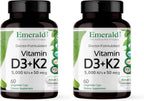 EMERALD LABS Vitamina D3+K2 con VitalDelta MK-7 – 60 Cápsulas Vegetales