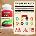 Best Naturals Kelp Supplement 150 mcg, 300 Tablets