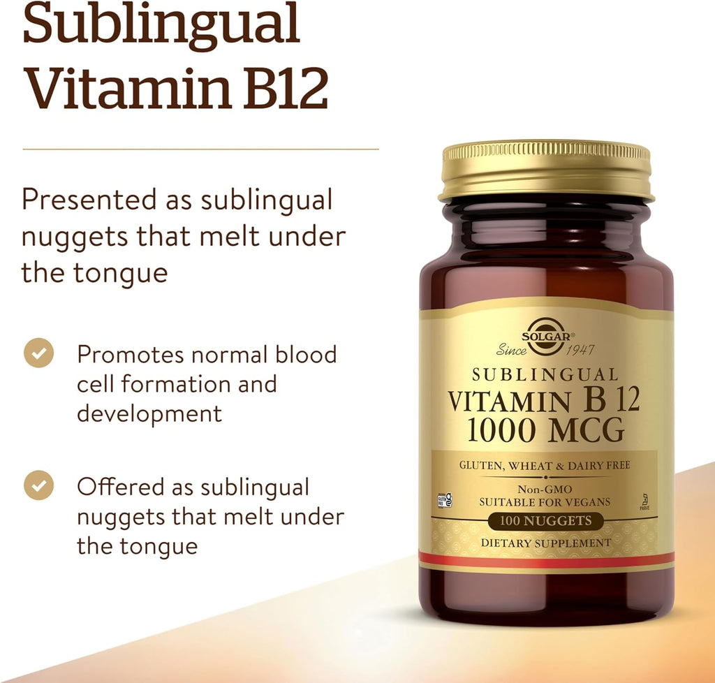 Solgar Vitamina B12 1000 mcg, 100 Comprimidos Sublinguales