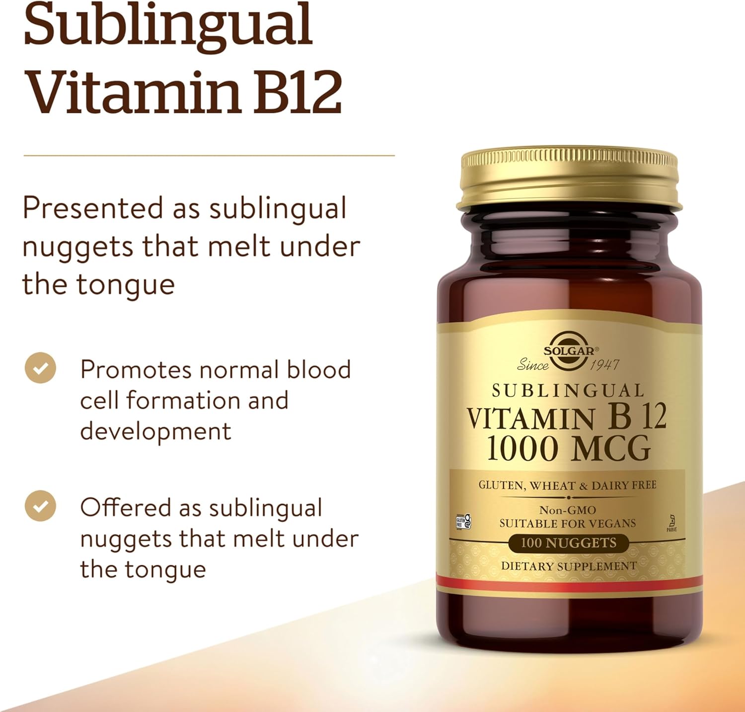Solgar Vitamina B12 1000 mcg, 100 Comprimidos Sublinguales